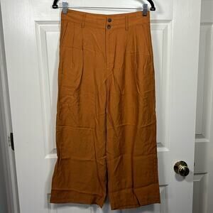 Madewell Cinnamon Brown Wide Leg Trouser Pant Petite